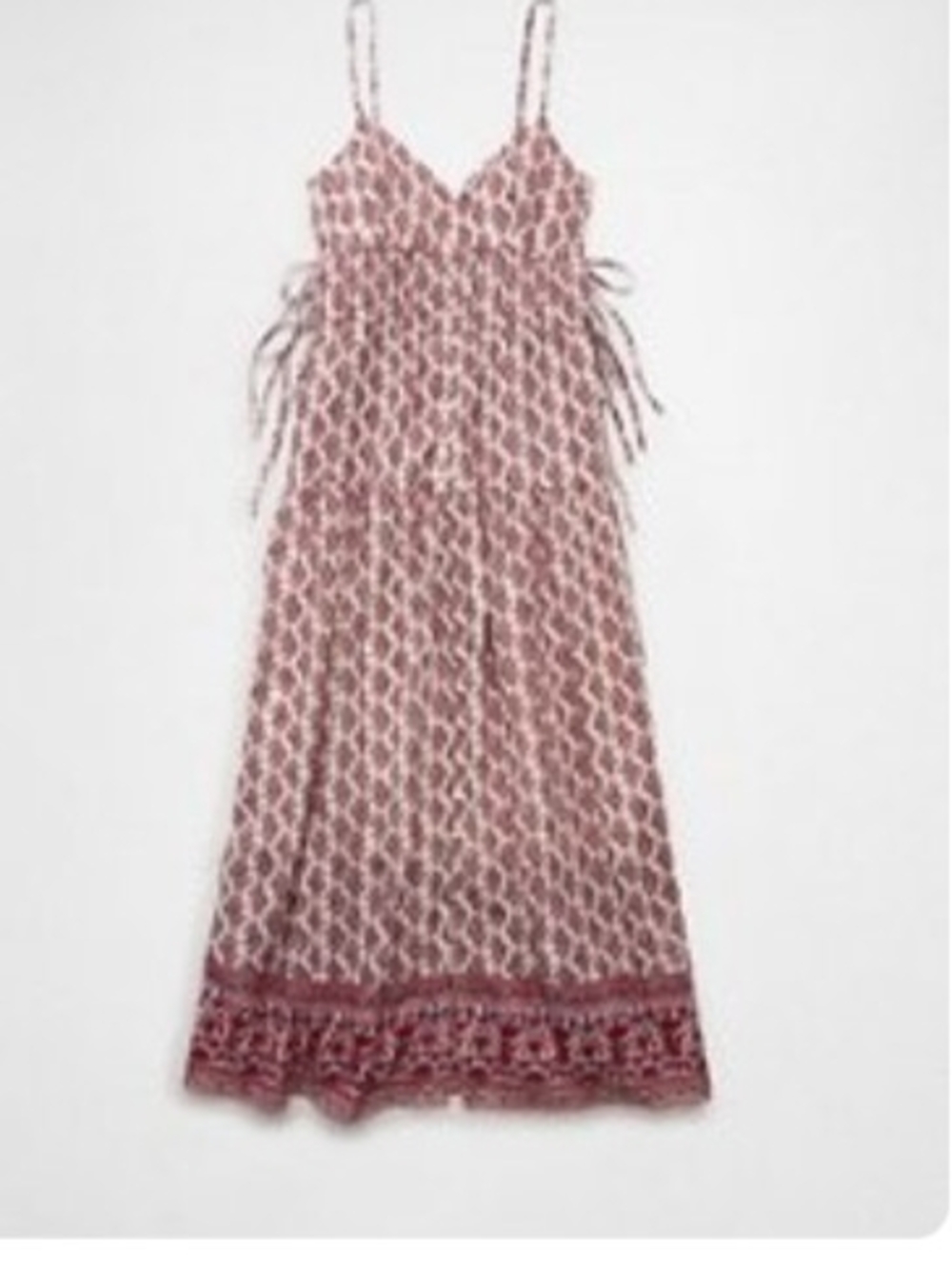 American Eagle Spaghetti Strap Printed Midi Dress in Dusty Rose, SZ L, NWT